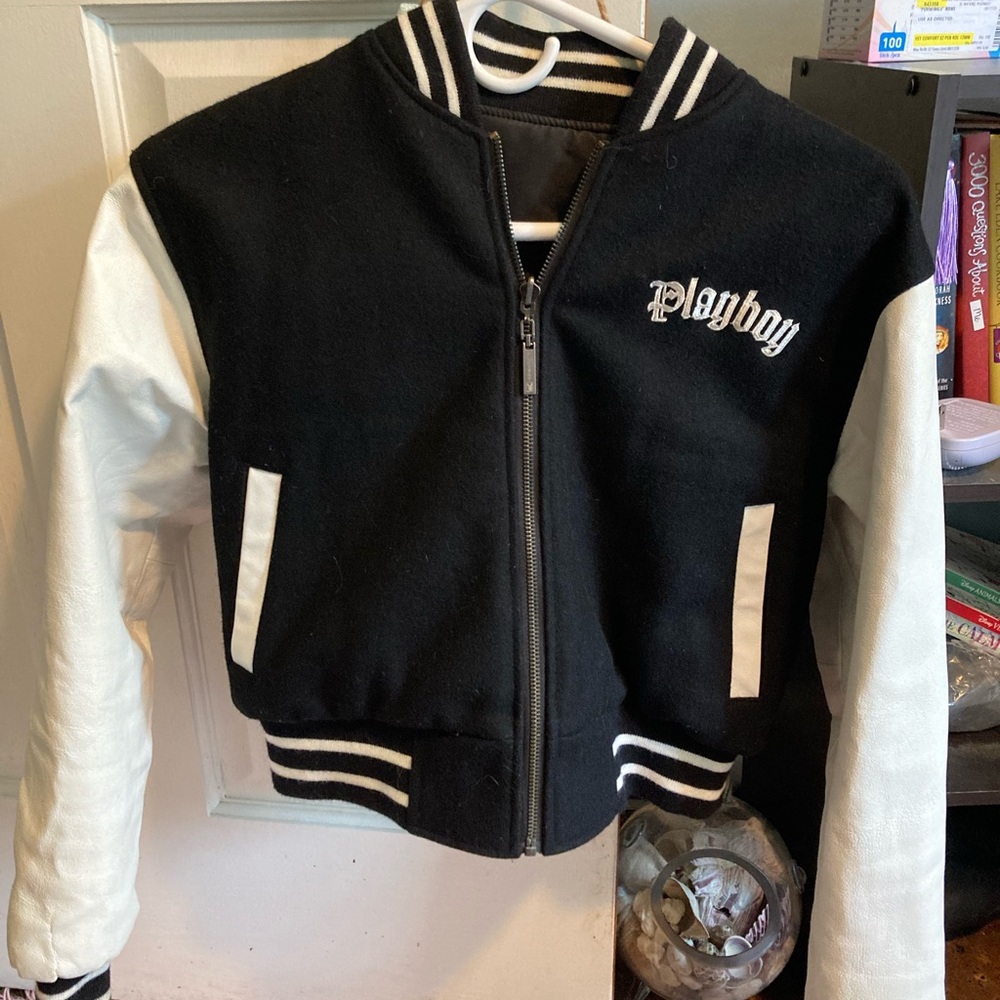PLAYBOY Monochrome Letterman Jacket